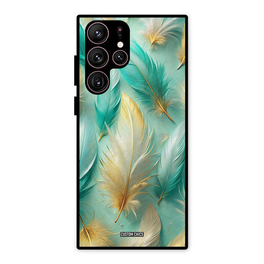 Cute Feather Samsung Galaxy S22 Ultra Mobile Back Cover - Aesthetic PrintShield Case