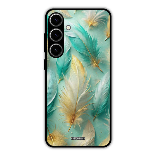 Cute Feather Samsung Galaxy S24 Plus Mobile Back Cover - Aesthetic PrintShield Case