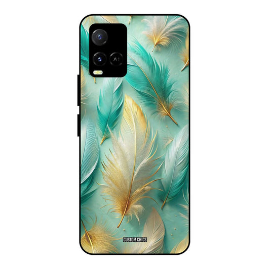 Cute Feather Vivo Y33s Mobile Back Cover - Aesthetic PrintShield Case