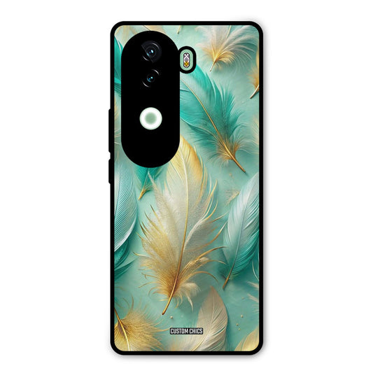 Cute Feather Vivo V40e Mobile Back Cover - Aesthetic PrintShield Case