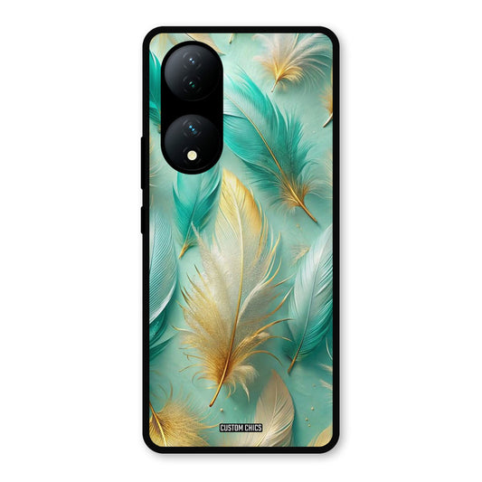 Cute Feather Vivo Y100 Mobile Back Cover - Aesthetic PrintShield Case