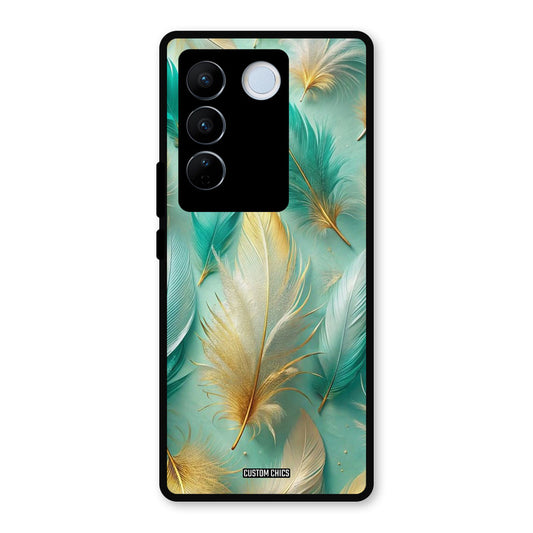 Cute Feather Vivo V27 Pro Mobile Back Cover - Aesthetic PrintShield Case
