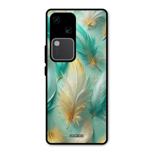 Cute Feather Vivo V30 Mobile Back Cover - Aesthetic PrintShield Case
