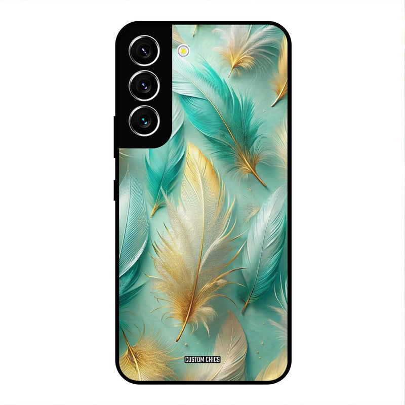 Cute Feather Samsung Galaxy S22 Mobile Back Cover - Aesthetic PrintShield Case