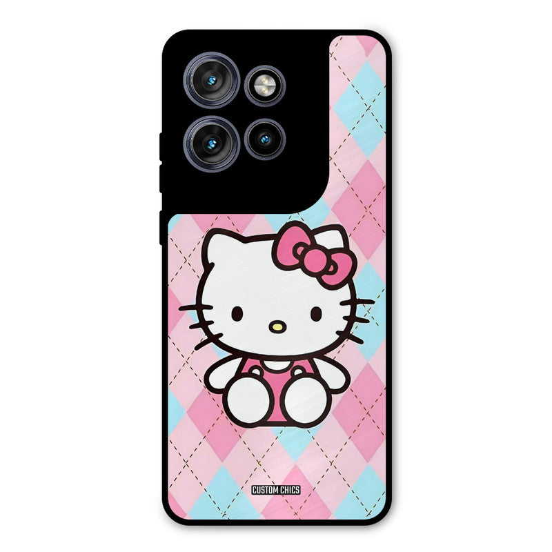 Cute Kitty Pattern Motorola Edge 50 Neo Mobile Back Cover - Cute PrintShield Case