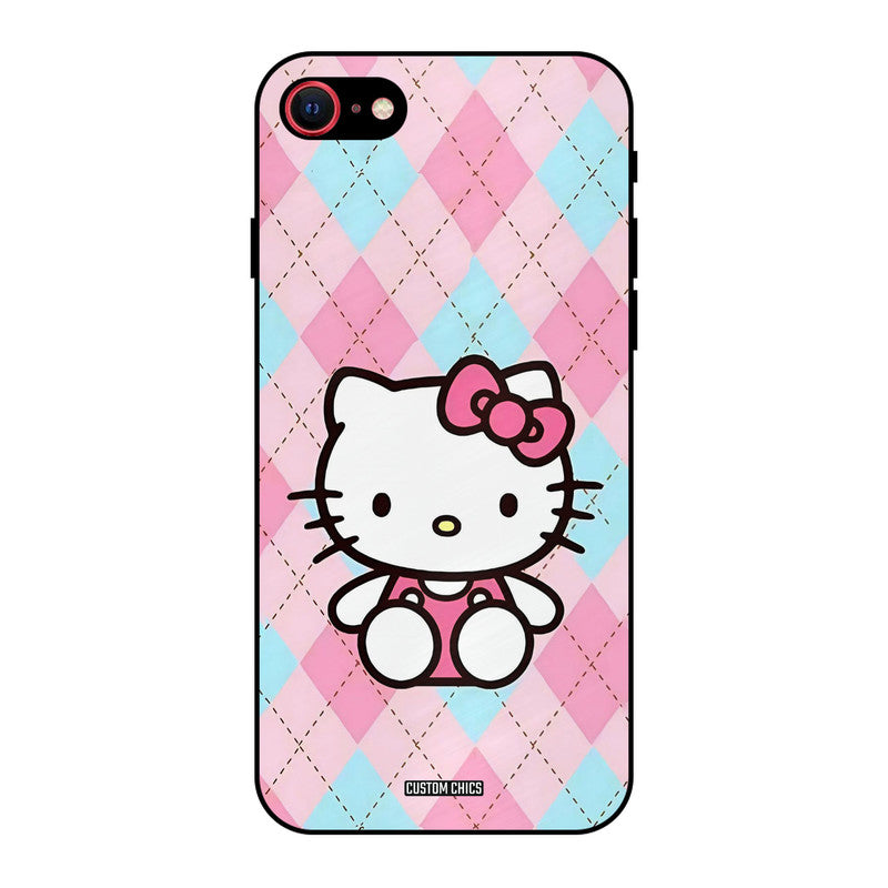Cute Kitty Pattern iPhone SE 2020 Mobile Back Cover - Cute PrintShield Case