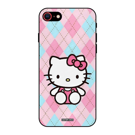 Cute Kitty Pattern iPhone SE 2020 Mobile Back Cover - Cute PrintShield Case