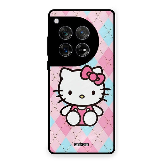 Cute Kitty Pattern OnePlus 12 Mobile Back Cover - Cute PrintShield Case
