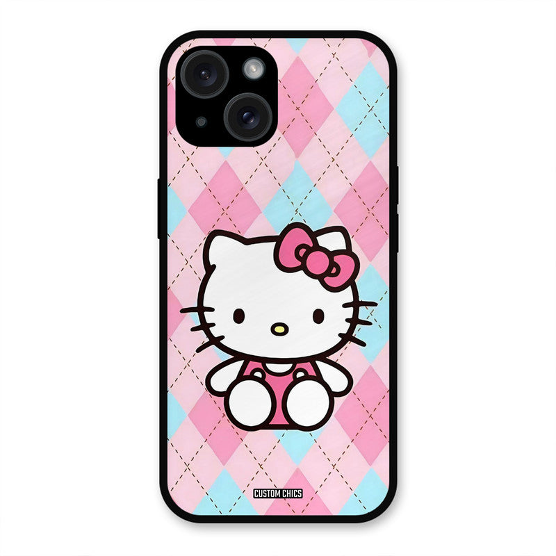 Cute Kitty Pattern iPhone 15 Mobile Back Cover - Cute PrintShield Case