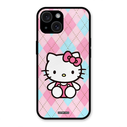 Cute Kitty Pattern iPhone 15 Mobile Back Cover - Cute PrintShield Case