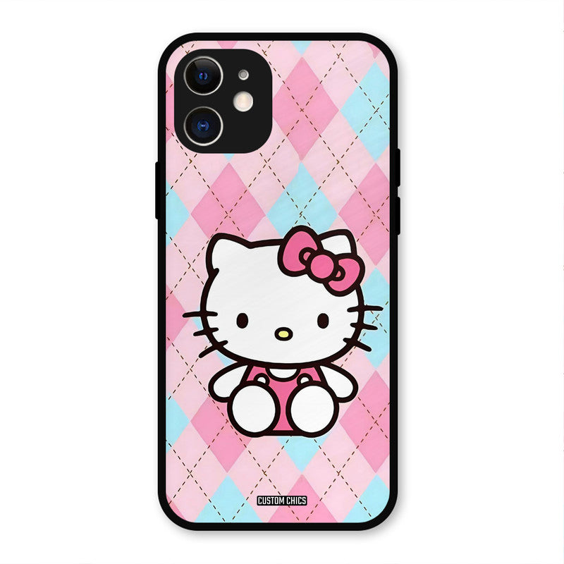 Cute Kitty Pattern iPhone 12 Mobile Back Cover - Cute PrintShield Case