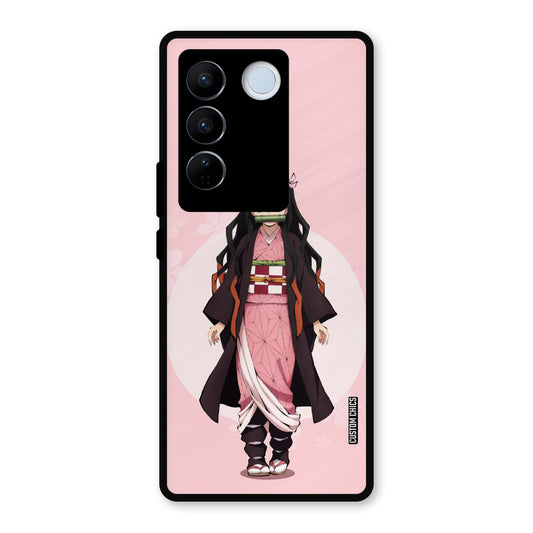 Cute Nezuko Vivo V27 Pro Mobile Back Cover - Anime PrintShield Case