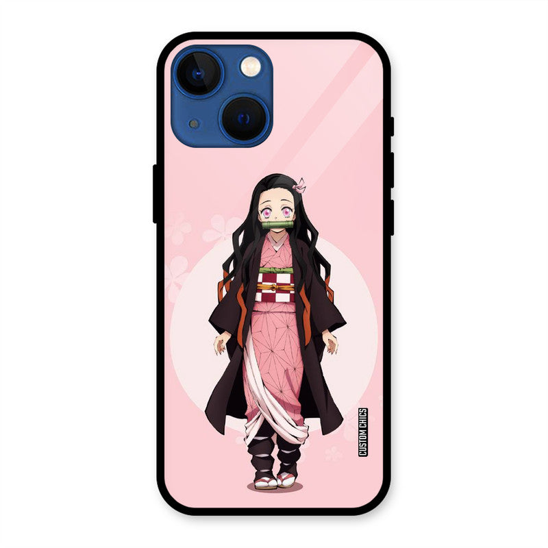 Cute Nezuko iPhone 13 Mini Mobile Back Cover - Anime PrintShield Case