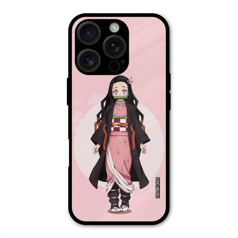 Cute Nezuko iPhone 16 Pro Mobile Back Cover - Anime PrintShield Case