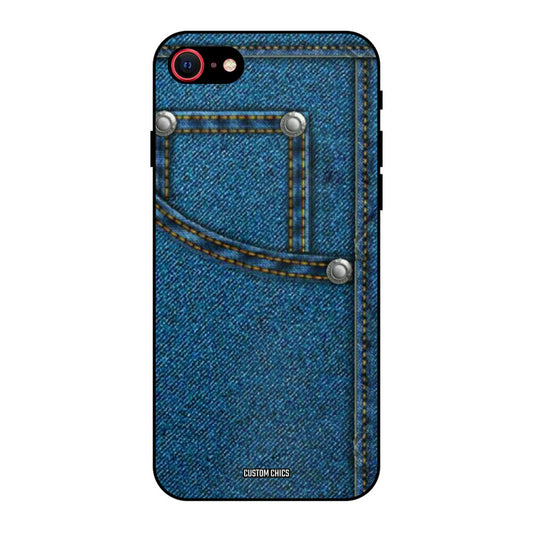 Denim Jeans iPhone SE 2020 Mobile Back Cover - Aesthetic PrintShield Case