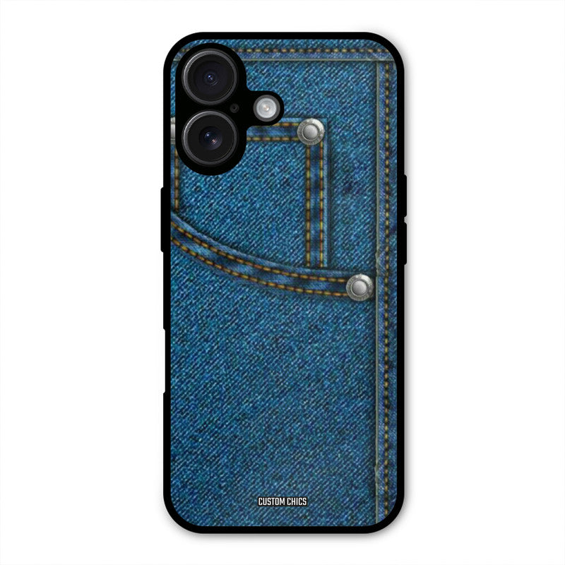 Denim Jeans iPhone 16 Mobile Back Cover - Aesthetic PrintShield Case