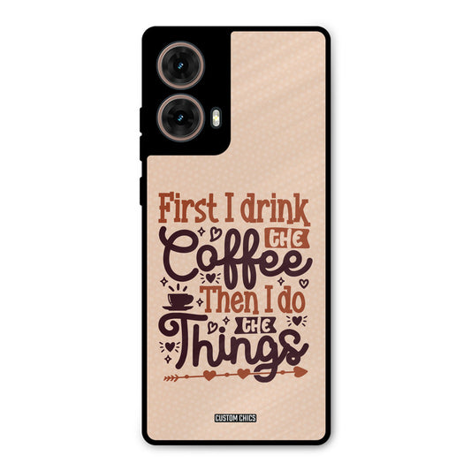 Drink Coffee Moto G85 Mobile Back Cover - Typography PrintShield Case