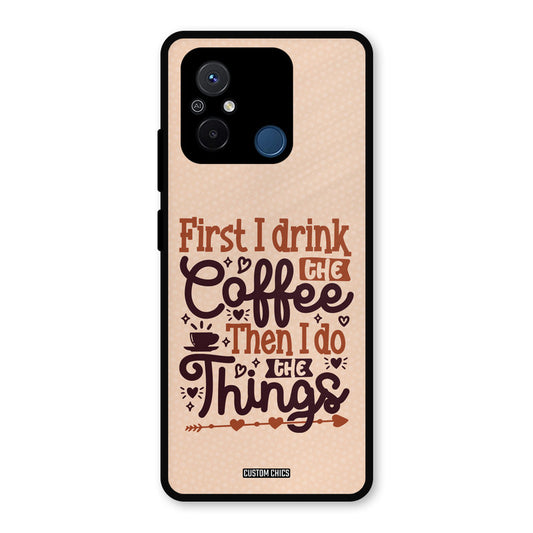 Drink Coffee Redmi 12c Mobile Back Cover - Typography PrintShield Case