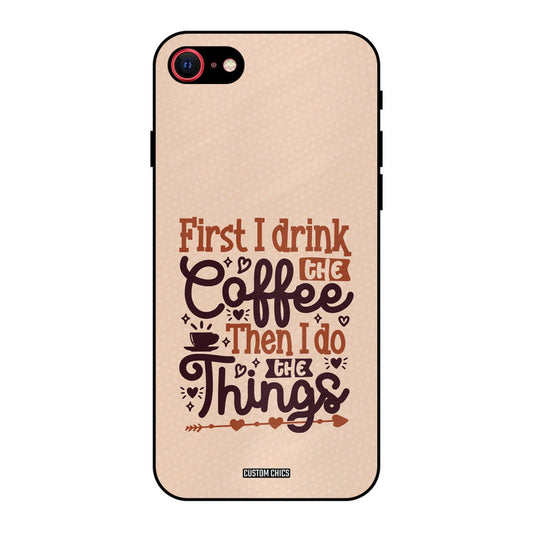 Drink Coffee iPhone SE 2020 Mobile Back Cover - Typography PrintShield Case