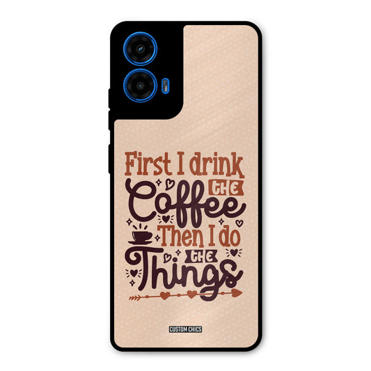 Drink Coffee Moto G45 Mobile Back Cover - Typography PrintShield Case