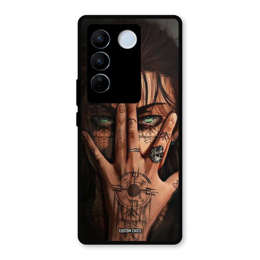 Eren Tattoo Vivo V27 Pro Mobile Back Cover - Anime PrintShield Case