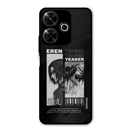 Eren Yeager Black Redmi 13 5G Mobile Back Cover - Anime PrintShield Case