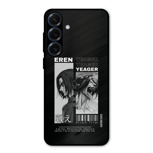 Eren Yeager Black Samsung Galaxy S25 Mobile Back Cover - Anime PrintShield Case