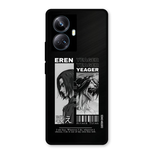 Eren Yeager Black Realme 10 Pro Plus Mobile Back Cover - Anime PrintShield Case