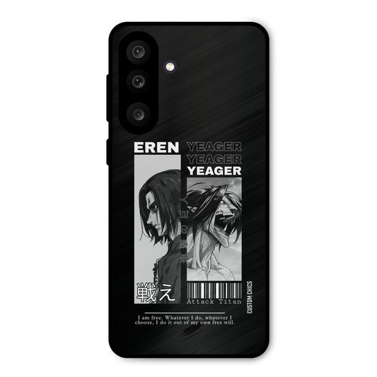 Eren Yeager Black Samsung Galaxy M56 Mobile Back Cover - Anime PrintShield Case