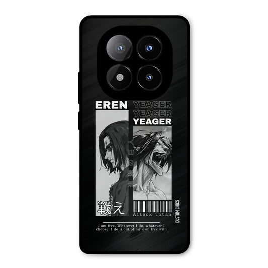 Eren Yeager Black Redmi Note 14 Pro Plus 5G Mobile Back Cover - Anime PrintShield Case