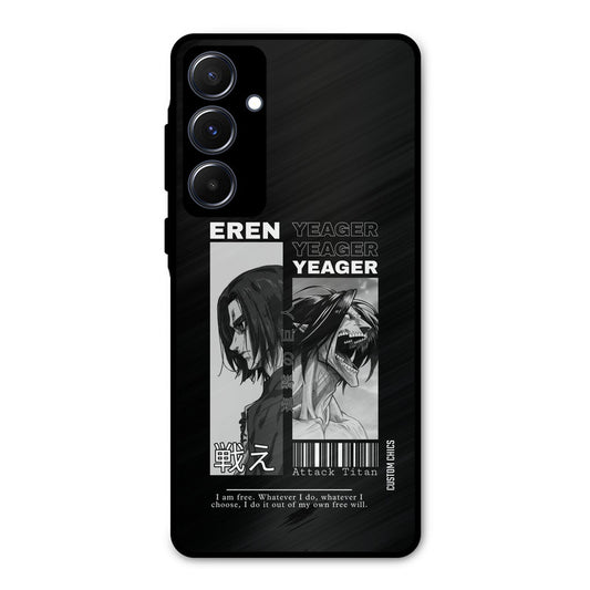 Eren Yeager Black Samsung Galaxy A55 5G Mobile Back Cover - Anime PrintShield Case