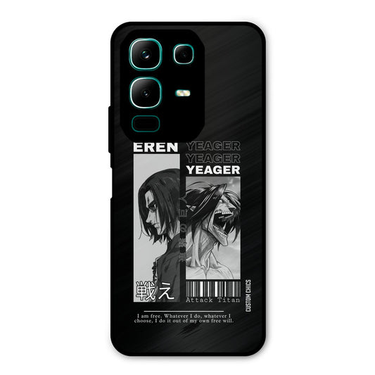 Eren Yeager Black Infinix Note 50x Mobile Back Cover - Anime PrintShield Case