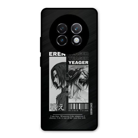 Eren Yeager Black Realme 13 Plus Mobile Back Cover - Anime PrintShield Case