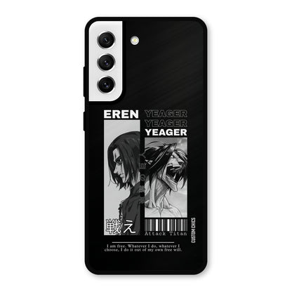 Eren Yeager Black Samsung Galaxy S21 FE 5G Mobile Back Cover - Anime PrintShield Case