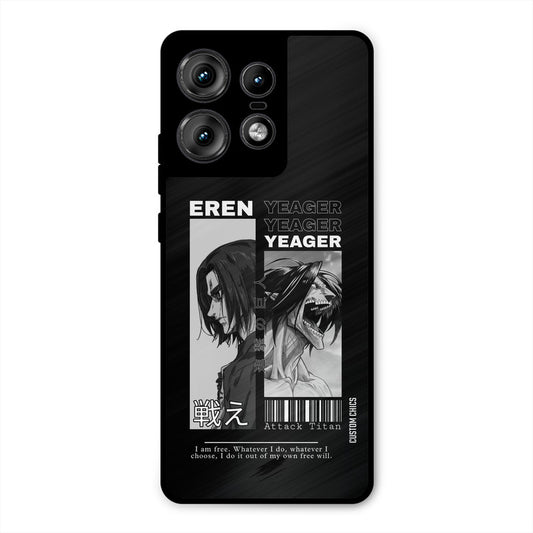 Eren Yeager Black Motorola Edge 50 Pro Mobile Back Cover - Anime PrintShield Case