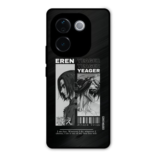 Eren Yeager Black iQOO Z9s Pro Mobile Back Cover - Anime PrintShield Case