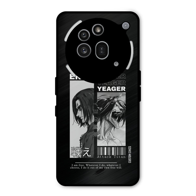 Eren Yeager Black Nothing Phone 3A Pro Mobile Back Cover - Anime PrintShield Case