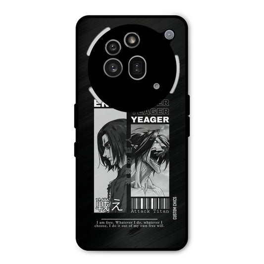 Eren Yeager Black Nothing Phone 3A Pro Mobile Back Cover - Anime PrintShield Case