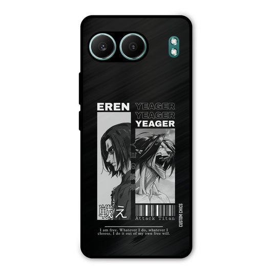 Eren Yeager Black OnePlus Nord 4 Mobile Back Cover - Anime PrintShield Case