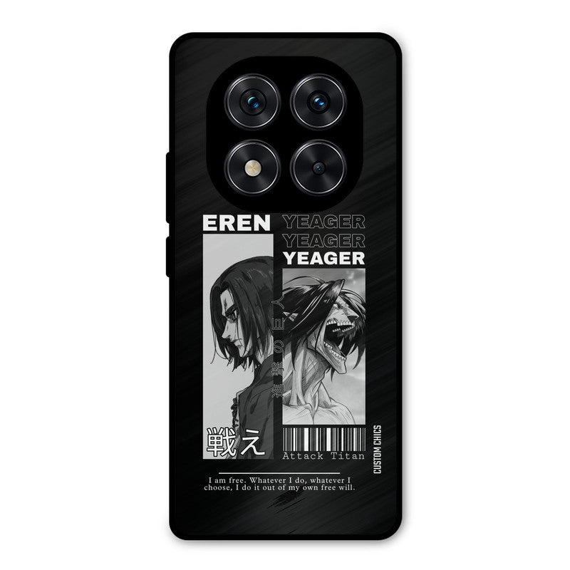 Eren Yeager Black Redmi Note 14 Pro Mobile Back Cover - Anime PrintShield Case