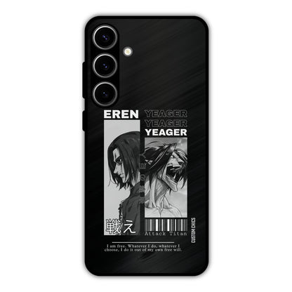 Eren Yeager Black Samsung Galaxy S24 Plus Mobile Back Cover - Anime PrintShield Case