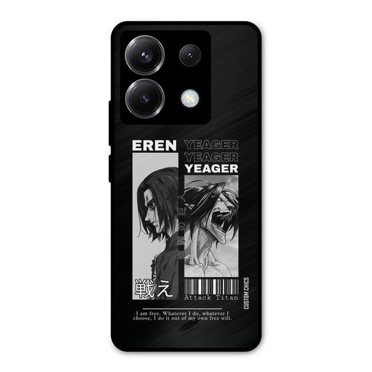 Eren Yeager Black Poco X6 Mobile Back Cover - Anime PrintShield Case