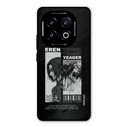Eren Yeager Black iQOO 13 Mobile Back Cover - Anime PrintShield Case