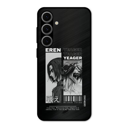 Eren Yeager Black Samsung Galaxy S24 Mobile Back Cover - Anime PrintShield Case