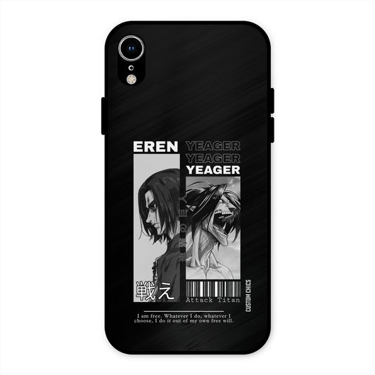 Eren Yeager Black iPhone XR Mobile Back Cover - Anime PrintShield Case