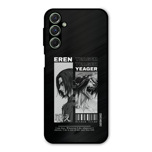 Eren Yeager Black Samsung Galaxy M34 Mobile Back Cover - Anime PrintShield Case