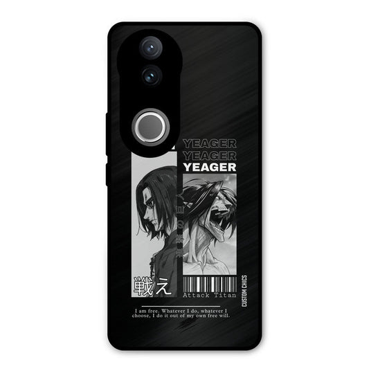Eren Yeager Black iQOO Z10R Mobile Back Cover - Anime PrintShield Case