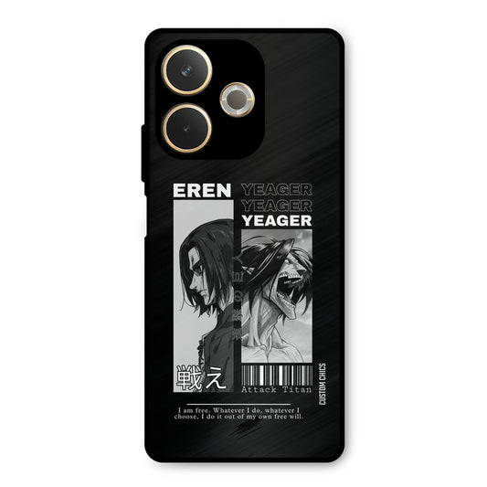 Eren Yeager Black Oppo A5 Pro Mobile Back Cover - Anime PrintShield Case