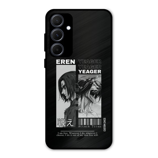 Eren Yeager Black Samsung Galaxy A35 5G Mobile Back Cover - Anime PrintShield Case