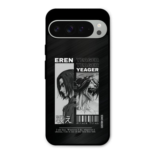 Eren Yeager Black Google Pixel 9 Pro XL Mobile Back Cover - Anime PrintShield Case